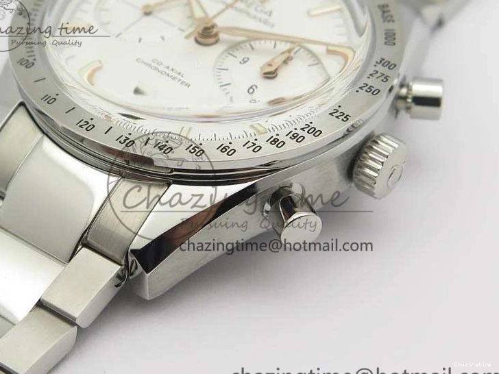 0218 Speedmaster ’57 Co-Axial OMF 1:1 Best Edition White Dial RG Markers On SS Bracelet A WellDesigned 8144
